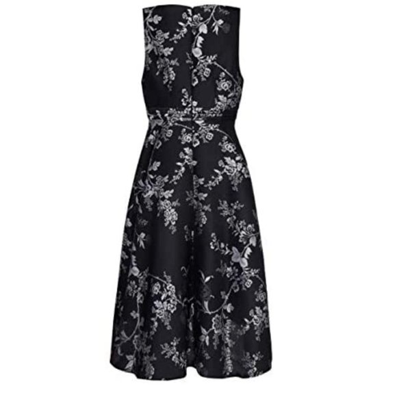 ADRIANNA PAPELL Pleated Bodice Wrap Hi-Lo Jacquard Mikado Dress Sz 2 NWT $229 - Picture 4 of 4